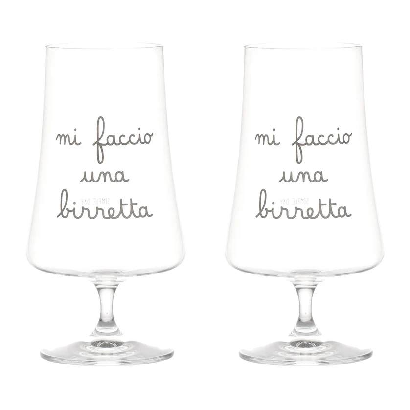 Coppia Calici Birra Mi Faccio una Birretta Simple Day - immagine 3